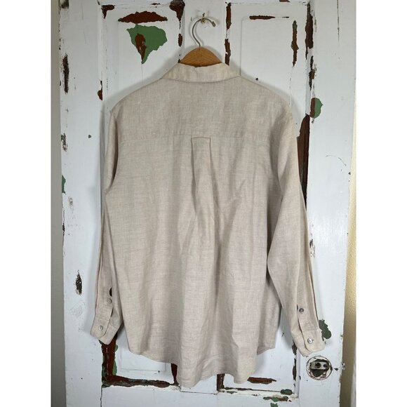 Vintage Hunt Club Womens Size 8 100% Natural Linen Classic Shirt MOP Buttons L/S - Picture 8 of 12